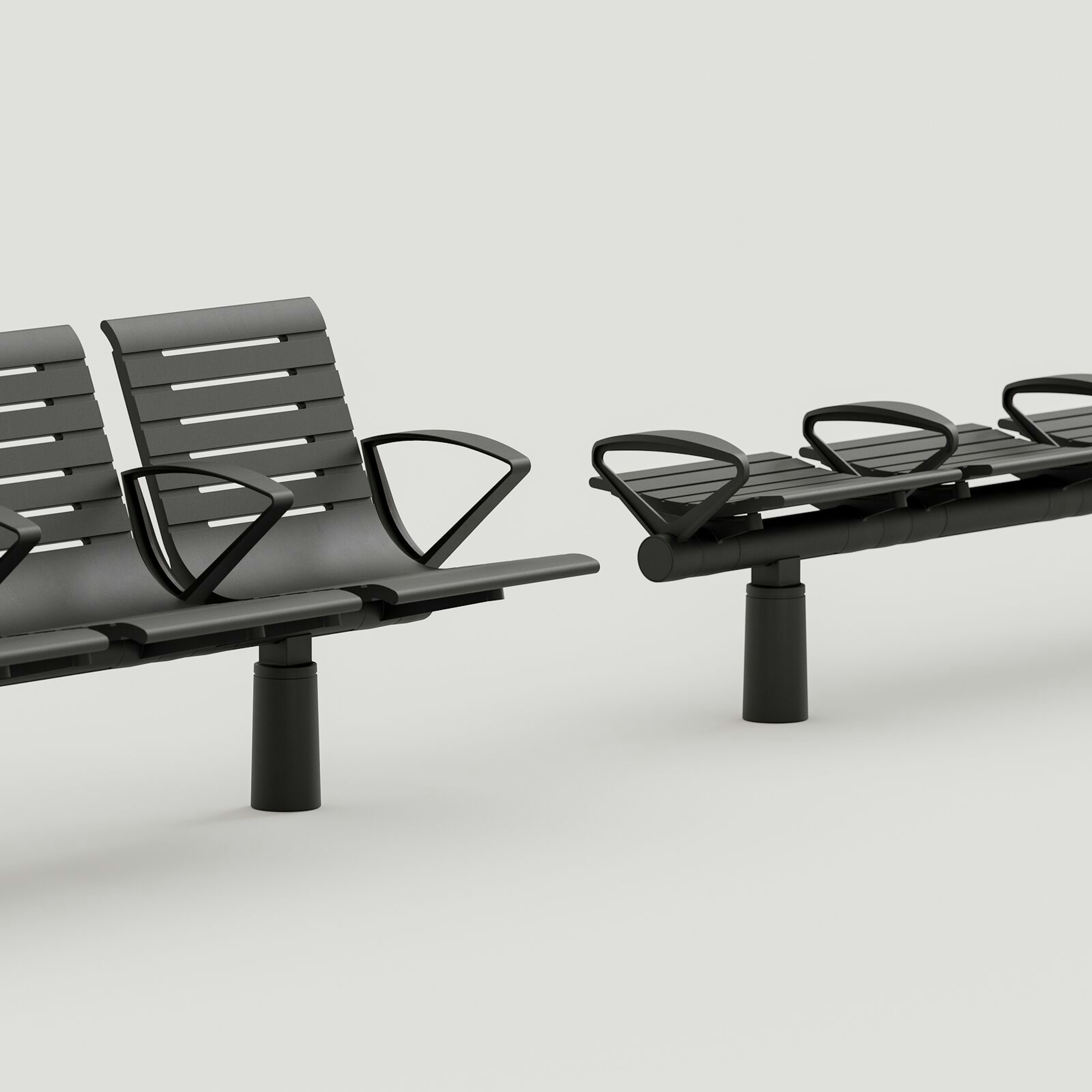 Tecno RS Seating System: Black Texture + Black Texture