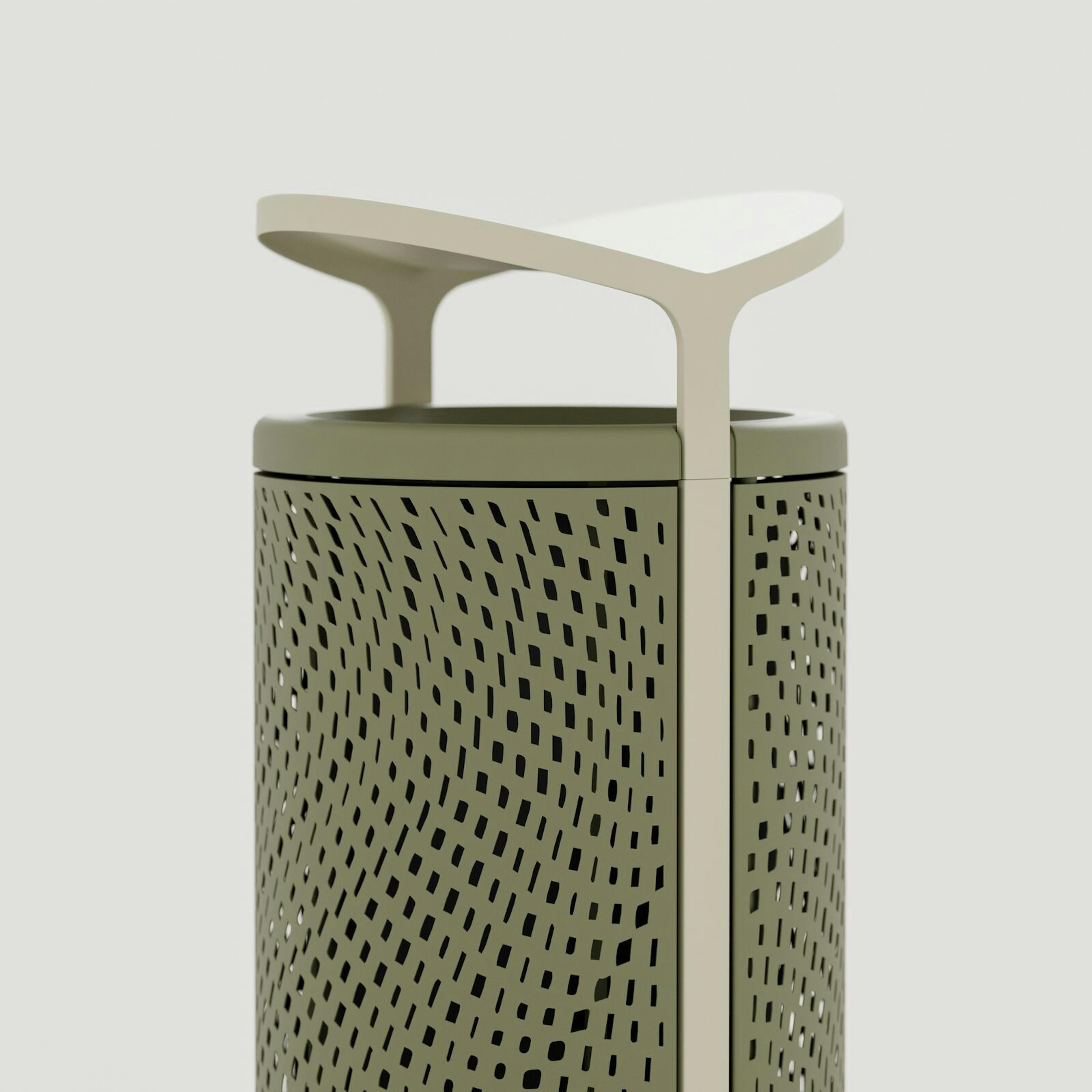 Tonyo Litter & Recycling Receptacle: Lichen Texture + Olive Texture 