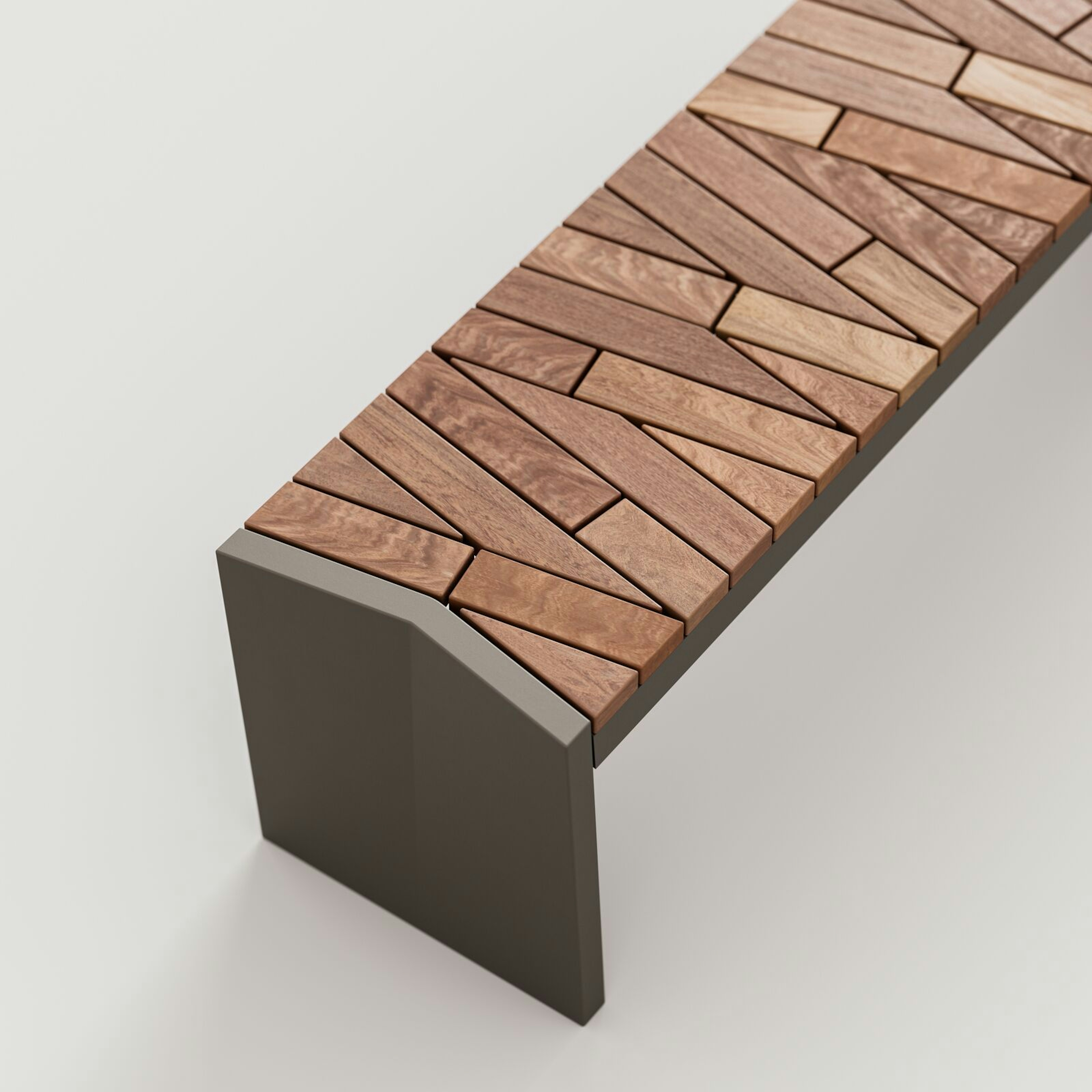 Boardwalk Bench: Slate Texture + FSC® Recycled 100% Cumaru