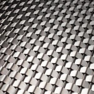 Linq Woven Metal shown with Wave CrossLinq pattern in Stainless Steel