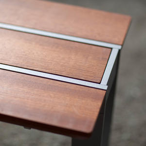 Apex Bench, Aluminum Texture, FSC 100% Jatoba hardwood slats