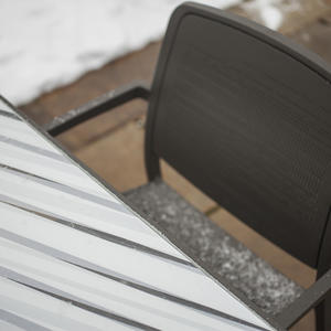 Detail of Avivo Table; Avivo Chair also shown