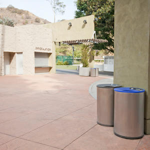 Universal Receptacles shown in 36-gallon, top-opening, single-stream lid configu