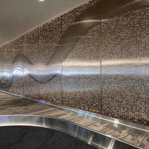 Feature wall: backlit panels in Fused Nickel Bronze with Satin finish