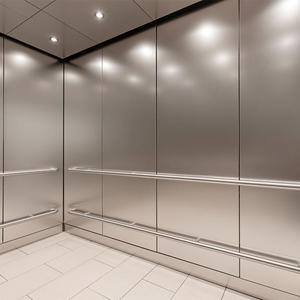 LEVELc-1000A Elevator Interior in Stainless Steel with Seastone finish