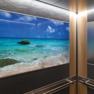 LEVELe-102 Elevator Interior: LightPlane Panel in ViviGraphix Spectra glass