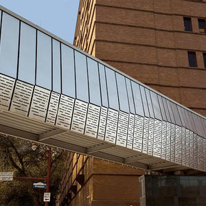 Bridge upper panels in Stainless Steel with Sandstone finish and custom Eco-Etch