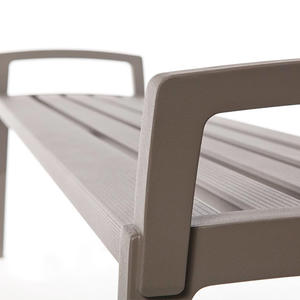 Cordia Bench shown in 6 foot, backless configuration, with aluminum slats