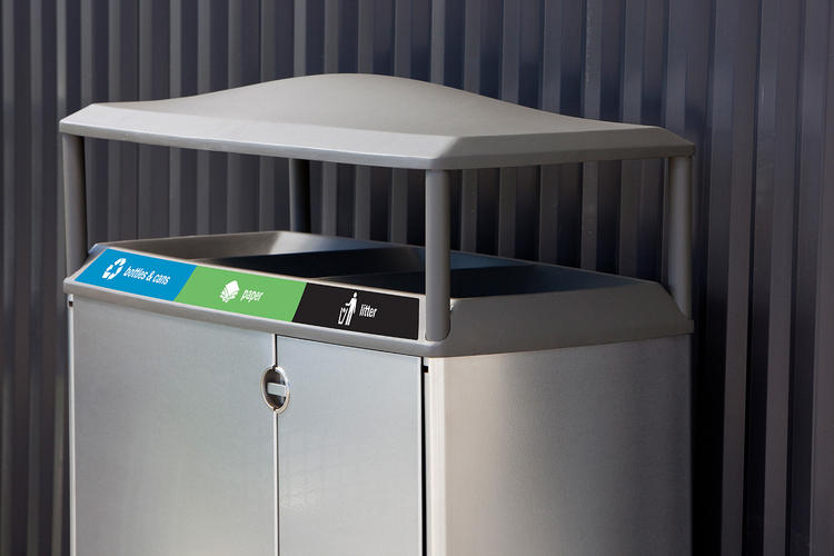 Transit Litter & Recycling Receptacle