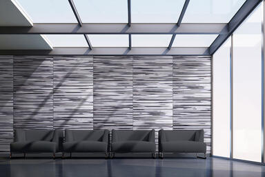 Wall panels shown in ViviSpectra Elements glass in Reflect configuration 