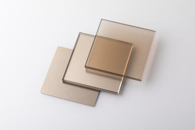 Fused White Gold with Sandstone finish; ViviChrome Metallic glass in Reflect