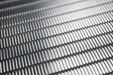  Linq Woven Metal shown with Echo CrossLinq pattern in Stainless Steel
