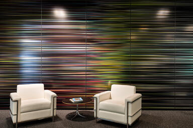 LEVELr Wall Cladding System with panels in ViviSpectra VEKTR