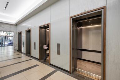 LEVELe-102 Elevator Interior with customized panel layout; Capture panels in