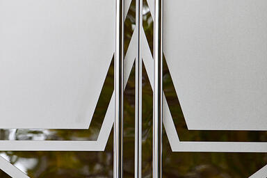 Stainless Steel Doors in Mirror Finish with custom Eco-Etch pattern