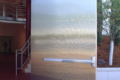 Stainless Steel Doors in Satin finish with Circle Impression pattern 