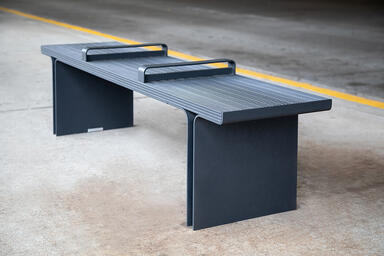 Flight Bench in 6-foot, backless configuration with Dark Grey Metallic Texture
