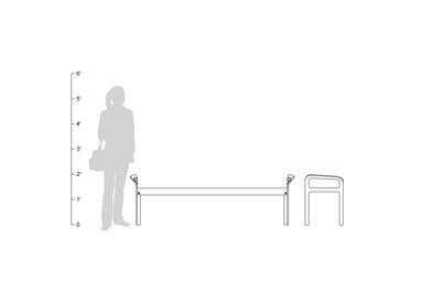 Ratio Bench, backless, 6 foot, shown to scale