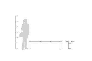 Apex Bench, narrow legs, shown to scale