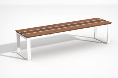 Apex Bench shown in standalone bench configuration with FSC® 100% Cumaru hardwoo