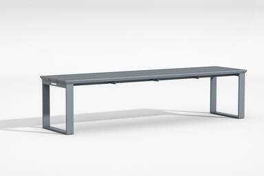 Apex Bench shown in standalone bench configuration with Cool Grey Texture powder