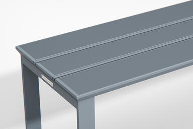 Apex Bench shown in standalone bench configuration with Cool Grey Texture powder