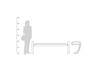 Balance Bench, backless, 6 foot, shown to scale