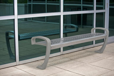 Balance Bench, backless, powdercoated frame, Satin Stainless Steel seat