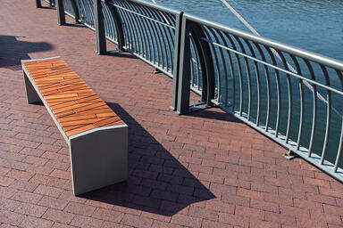 Boardwalk Bench with Atlantic City Boardwalk FSC&reg; Recycled 100% Cumaru