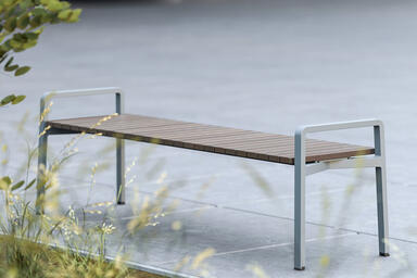 Float Bench in 6 foot, backless configuration with Cool Grey Texture