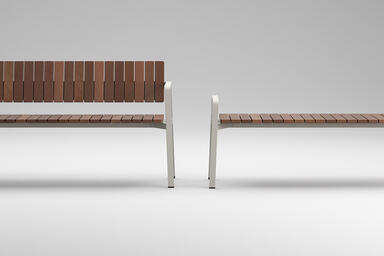 Float Benches in 6 foot, backed and backless configurations with Alabaster