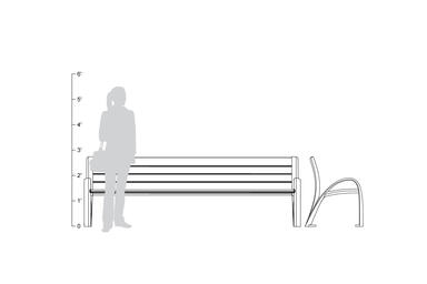 Camber Bench, 8 foot, shown to scale