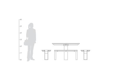 Apex Table Ensemble, shown to scale