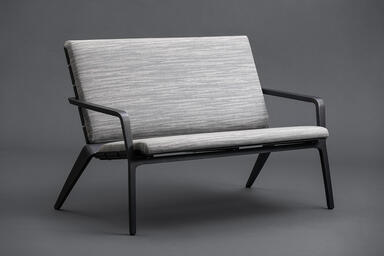 Vaya Textile Chair Bench shown with Dark Grey Metallic Texture 