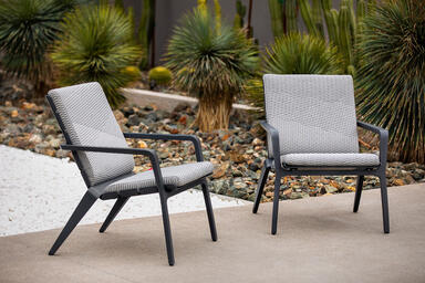 Vaya Textile Chairs shown with Dark Grey Metallic Texture powdercoated frame
