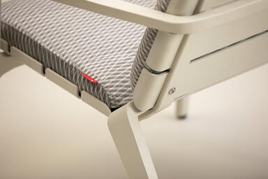 Vaya Textile Chair shown with Alabaster Texture powdercoated frame 