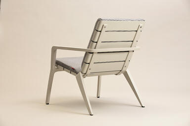 Vaya Textile Chair shown with Alabaster Texture powdercoated frame