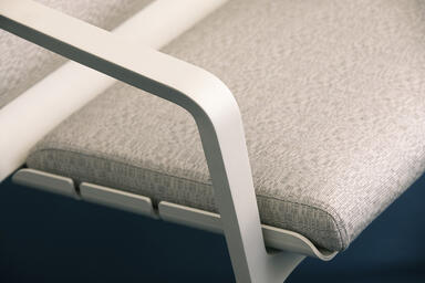 Vaya Textile Chair shown with Alabaster Texture powdercoated frame