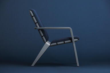 Vaya Textile Chair shown with Cool Grey Texture powdercoated frame