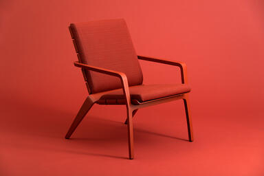 Vaya Textile Chair shown with Clay Texture powdercoated frame 