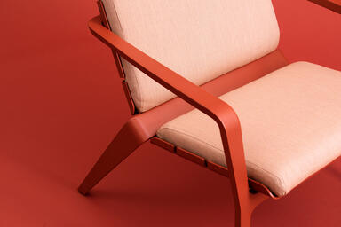 Vaya Textile Chair shown with Clay Texture powdercoated frame 
