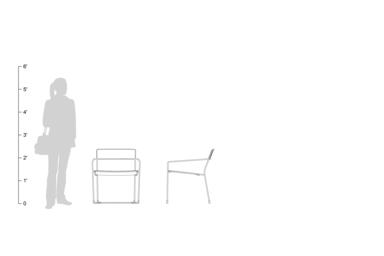 Linia Lounge Chair, shown to scale