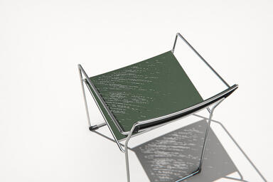 Linia Café Chair shown with Moss Texture powdercoated seat and back