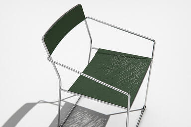 Linia Caf&eacute; Chair shown with Moss Texture powdercoated seat and back