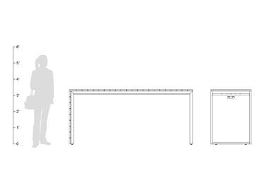 Duo Bar Table, shown to scale