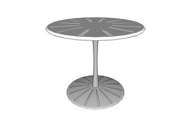 Citrus Table, 36&quot; perforated table top, rim powdercoated in Fog