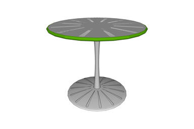 Citrus Table, 36&quot; perforated table top, rim powdercoated in Lime