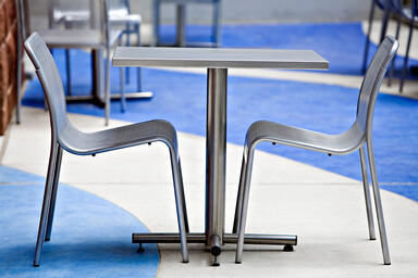 Cross Table with 36&quot; square table top and 24&quot; base in Stainless Steel