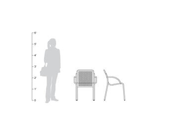 Visa Chair, with arms, shown to scale