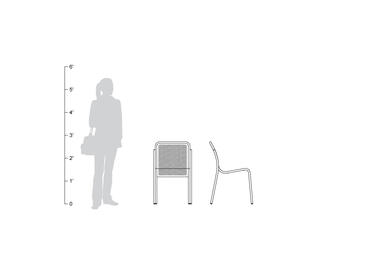 Visa Chair, without arms, shown to scale